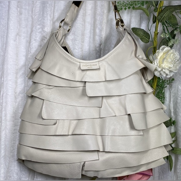 Yves Saint Laurent Handbags - Yves Saint Laurent Rive Gauche EUC Leather Large Shoulder Bag AUTHENTIC YSL